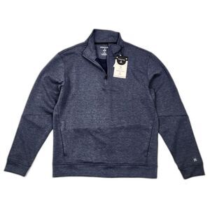 Kenneth Cole New York Scuba Soft Quarter Zip Jacket Navy Heather Mens Size M